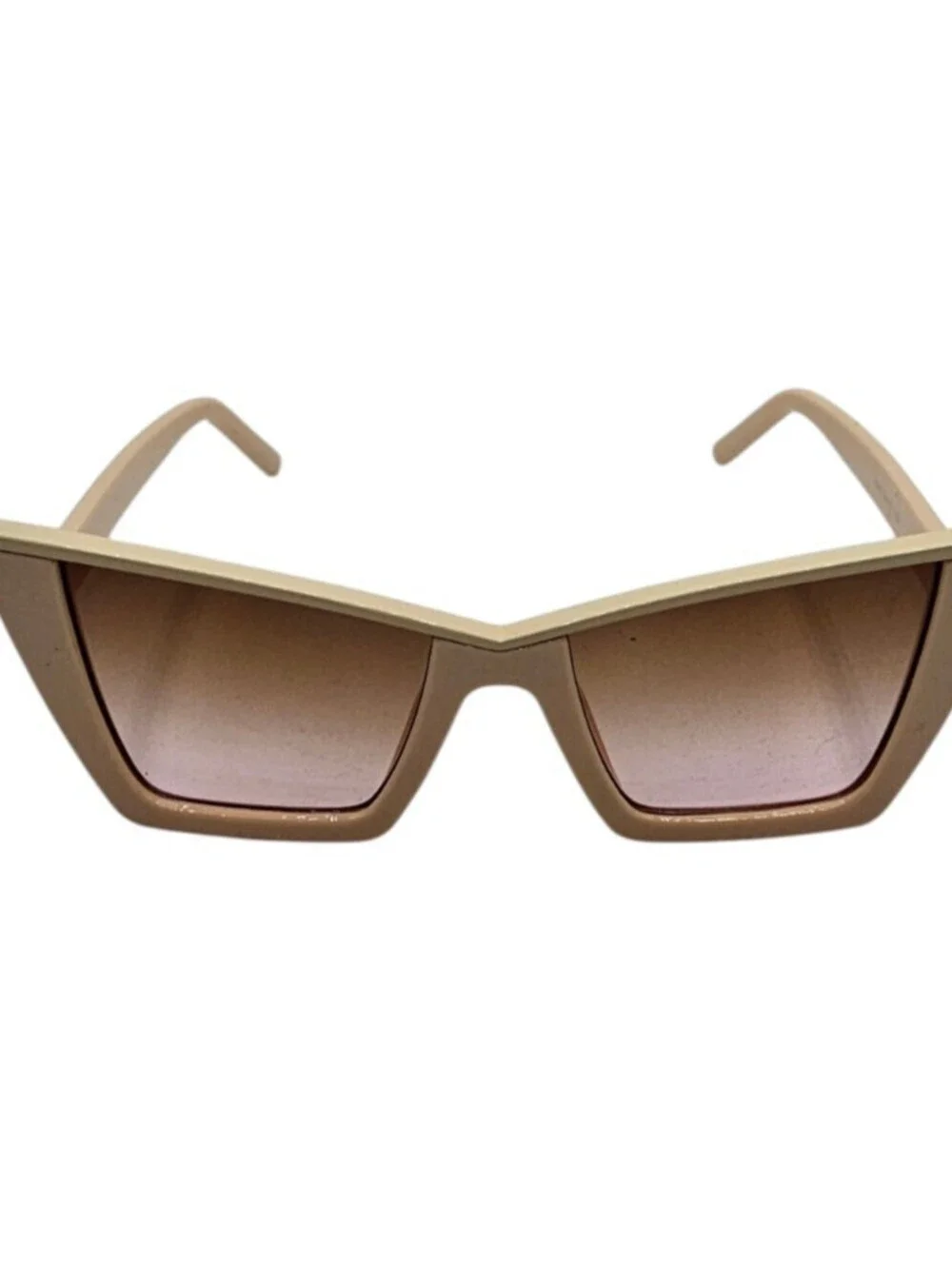 Vintage Mod Inspired Plastic Frame Cat eye Sunglasses Cream Ivory